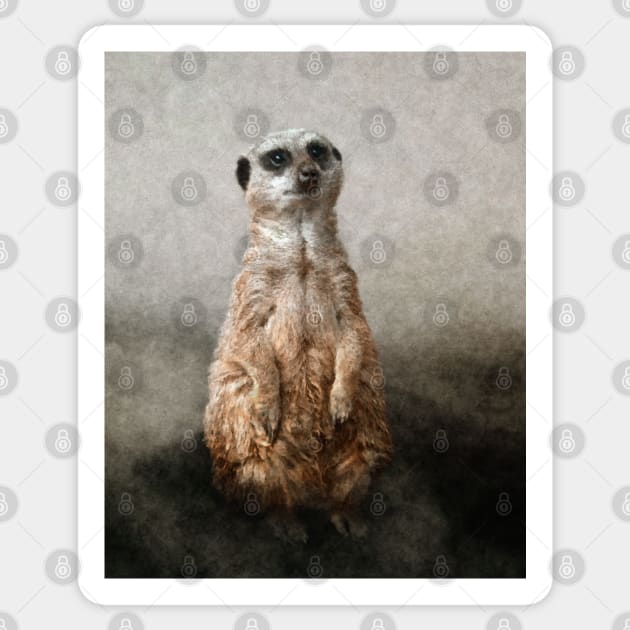 Meerkat in the Mist Sticker by Off the Page